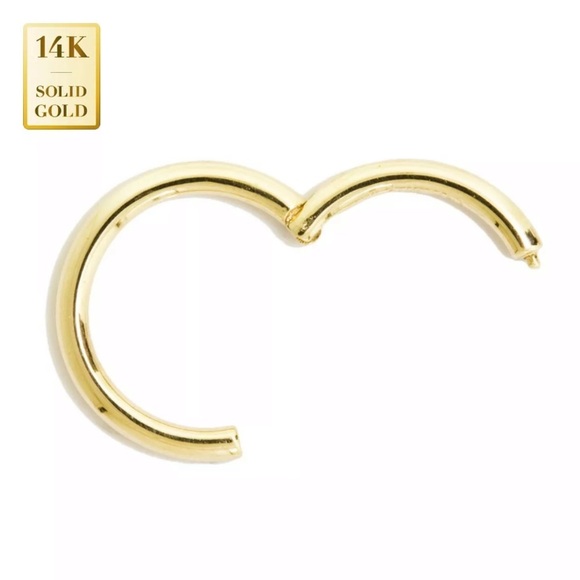 14K Solid Gold Nose Ring Hoop Body Piercing 18G​ - Picture 2 of 6